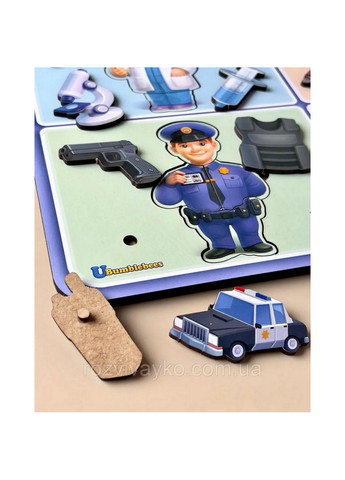 Настільна гра, що розвиває "Професії" дерев'яна 1х32х23 см Ubumblebees (260498969)