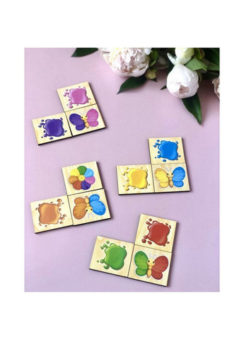 Деревянный пазл-сортер "Бабочки" изучение цветов 21х23 см Ubumblebees (260499803)