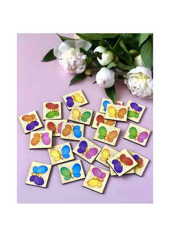 Деревянный пазл-сортер "Бабочки" изучение цветов 21х23 см Ubumblebees (260499803)