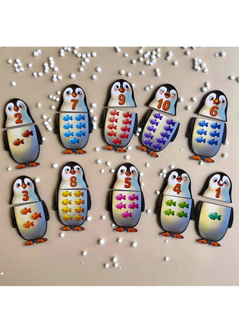 Деревянный пазл-вкладыш "Пингвинчики" счет 1х31х23 см Ubumblebees (260497966)