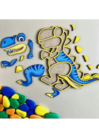 Деревянный пазл-вкладыш "Динозавр" пазл-контур 1х22,5х24,5 см Ubumblebees (260497980)