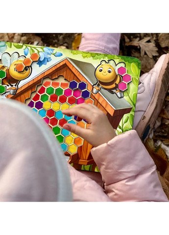 Деревянный пазл-вкладыш "Веселые пчелки" сортер-тетрис 1х31х23 см Ubumblebees (260499809)