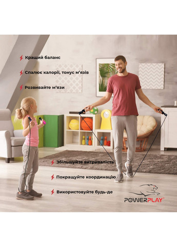 Скакалка швидкісна з обтяжувачем 3 м PowerPlay (260496635)