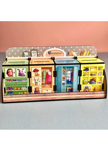 Деревянная настольная игра "Шкафы с одеждой" сортер-комодик 7,5х24,5х12 см Ubumblebees (260496978)