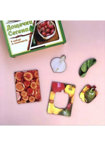 Деревянные досточки сегена "Овощи" с узорами 4х12х17,5 см Ubumblebees (260497972)