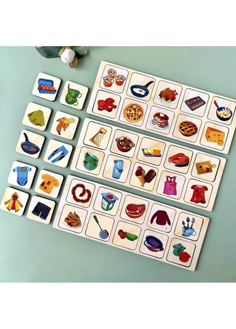 Деревянная настольная игра "Бытовая техника" сортер-комодик 7,5х24,5х12 см Ubumblebees (260498983)