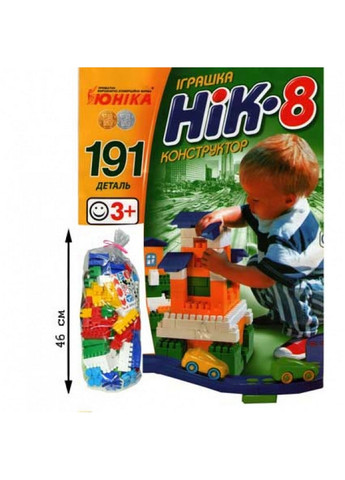Дитячий конструктор, 191 велика деталь 44х21х21 см Юника (260512340)
