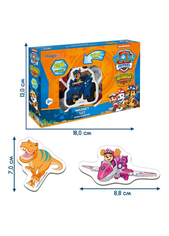 Набор магнитов "Щенячий патруль. Диномиссия" 4х18х13 см MAGDUM (260513545)