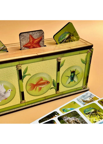 Настільна гра, що розвиває "Види тварин" комодик-сортер 9х8х23 см Ubumblebees (260512805)