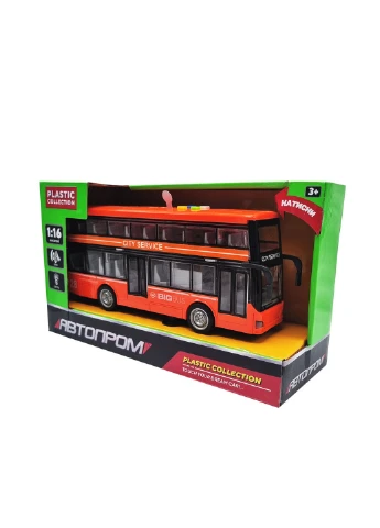 Игровая модель "Автобус двухэтажный" со светом и звуком 18,5х32х11,5 см АВТОПРОМ (260514264)