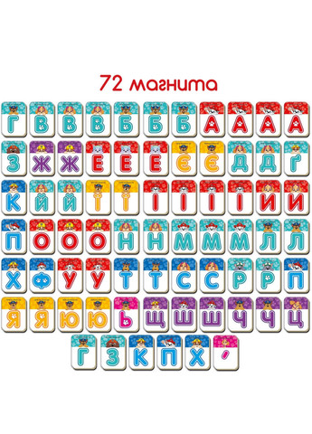 Детский набор магнитов Щенячий патруль "Азбука" 20,5х20,5х4 см MAGDUM (260514295)