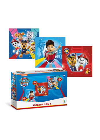 Дитячі пазли 3 в 1 "Команда готова до пригод" 20х20 см Paw Patrol (260514242)