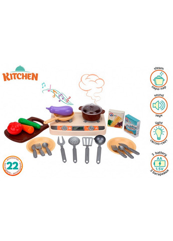 Игровой набор Кухня, 22 предмета в наборе 23,2х10,6х33 см ТехноК (260513460)