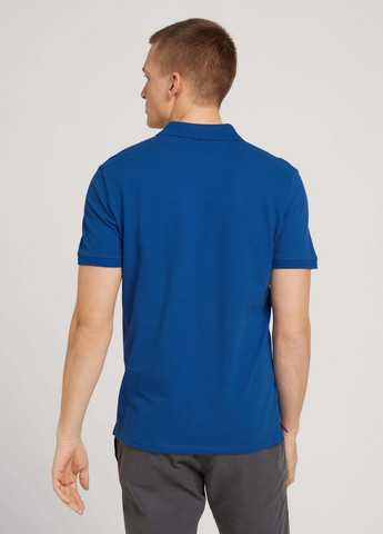 Синяя футболка-поло для мужчин Tom Tailor однотонная