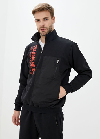 Темно-синій демісезонний утепленний трикотажний костюм з високим воротом Tailer