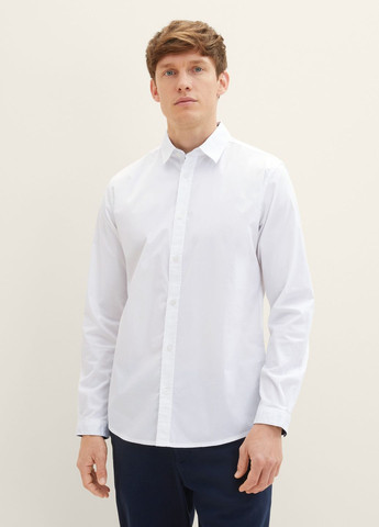 Белая кэжуал рубашка Tom Tailor