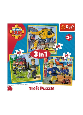 Дитячі пазли 3 в 1 "Пожежний Сем у дії" 6х29х29 см Trefl (260533015)