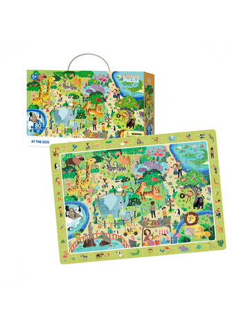 Пазл обучающий "Зоопарк", 80 деталей 5х26х15 см Dodo (260531287)