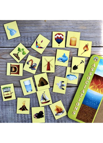 Дерев'яний пазл-вкладиш "Асоціації – стихії", 20 плашок 1х31х23 см Ubumblebees (260530467)