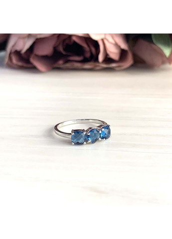 Срібна каблучка з натуральним топазом Лондон Блю 1.443ct Silver Breeze (260516686)