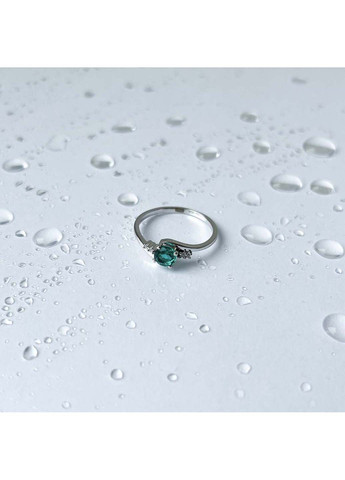 Серебряное кольцо с аквамарином nano 0.455ct фианитами Silver Breeze (260518132)