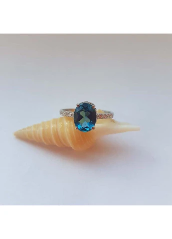 Срібна каблучка з топазом Лондон Блю 2.45ct Silver Breeze (260518087)