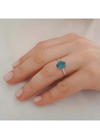 Срібна каблучка з топазом Лондон Блю 2.45ct Silver Breeze (260518087)