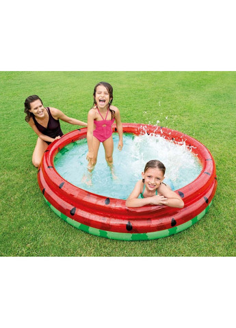 Дитячий надувний басейн Кавун з ремкомплектом 38х168х38 см Intex (260531754)