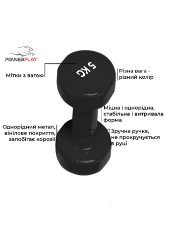 Гантелі вінілові 2шт. 2х5 кг PowerPlay (260532979)