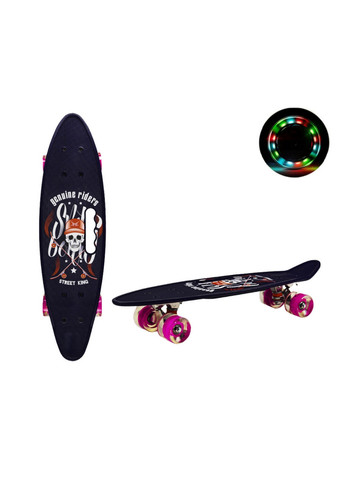 Пенні борд "Skull" 24" з ручкою, PU колеса зі світлом 10х60х17 см Bambi (260529499)