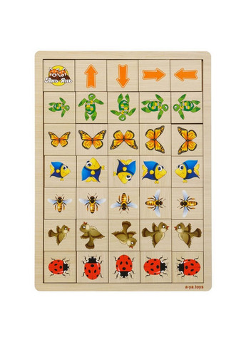 Деревянная настольная игра "Укажите направление - 2" пазл-сортер 1х33х24 см Ubumblebees (260531517)