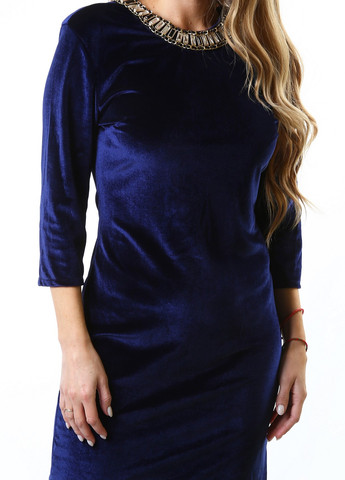 Синее кэжуал платье Vivi однотонное