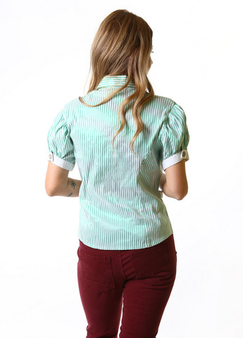 Зеленая кэжуал рубашка в полоску Cengiz