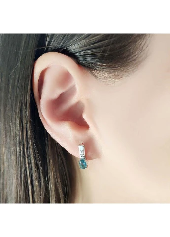 Срібні сережки з топазом Лондон Блю 0.848ct Silver Breeze (260537816)