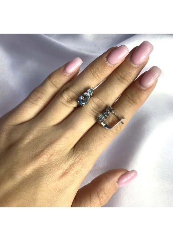 Срібні сережки з натуральним топазом 3ct Silver Breeze (260537710)