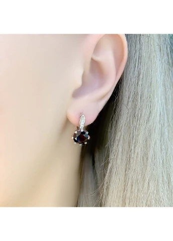 Серебряные серьги с натуральным гранатом 5.16ct Silver Breeze (260538147)