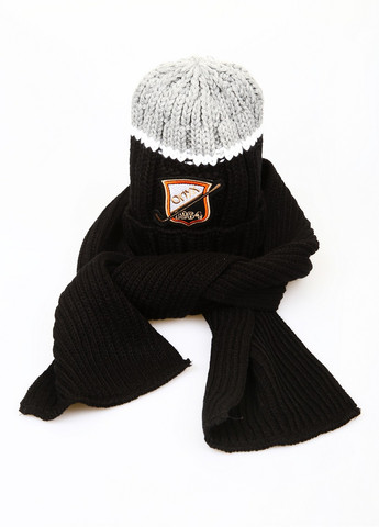 Черный зимний комплект (шапка, шарф) Onyx