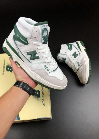 Белые демисезонные белые с зеленым мужские кроссовки No Brand