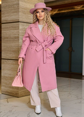 Розовое демисезонное Пальто кашемировое женское Liton