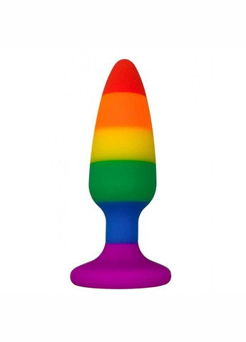 Силиконовая анальная пробка Wooomy Hiperloo Silicone Rainbow Plug L, диаметр 3,9 см, длина 13,1 см FeelzToys (260603224)