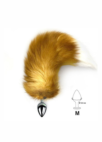 Металлическая анальная пробка с хвостом из натурального меха Art of Sex size M Red fox Lux Active (260603296)