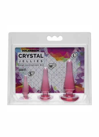 Набор анальных пробок Doc Johnson Crystal Jellies - Pink, макс. диаметр 2см - 3см - 4см Art of Sex (260603286)