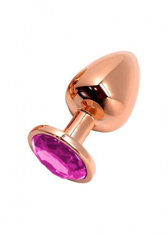 Металлическая анальная пробка Wooomy Tralalo Rose Gold Metal Plug Magenta S диаметр 2,8см, длина 7см Rocks-Off (260603248)