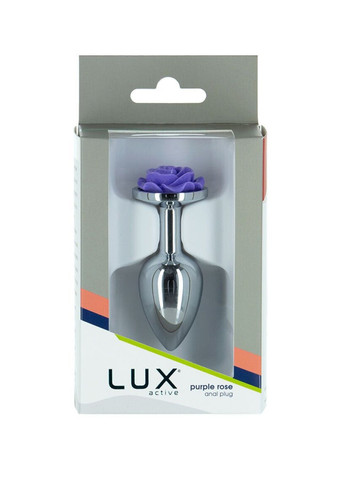 Металлическая анальная пробка Lux Active с розой - Rose Anal Plug - Purple, вибропуля в подарок Nexus (260603129)