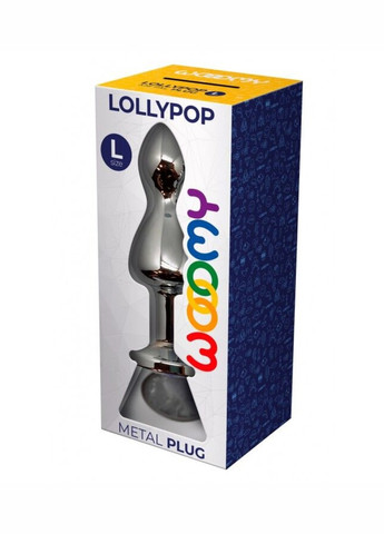 Металлическая анальная пробка Lollypop Double Ball Metal Plug L диаметр 3,5 см, длина 10,5 см Wooomy (260603312)
