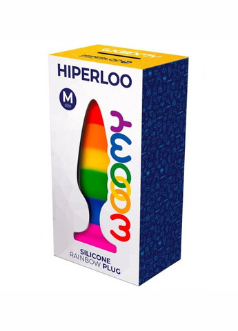 Силиконовая анальная пробка Wooomy Hiperloo Silicone Rainbow Plug M, диаметр 2,9 см, длина 11 см Lux Active (260603297)