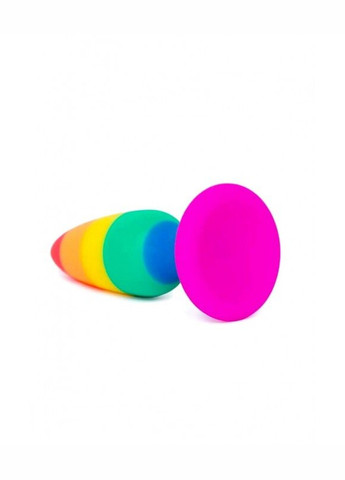 Силиконовая анальная пробка Wooomy Hiperloo Silicone Rainbow Plug M, диаметр 2,9 см, длина 11 см Lux Active (260603297)