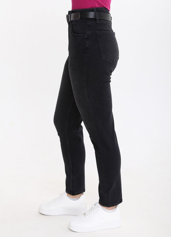 Джинсы женские черные вареные МОМ со стрейчем большого размера MOM Cracpot - (260617365)