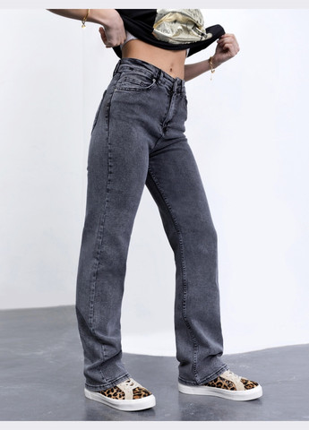 стрейчевые джинсы-трубы серого цвета Dressa - (260616828)