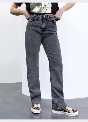 стрейчевые джинсы-трубы серого цвета Dressa - (260616828)
